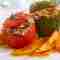 Stuffed with rice, tomato & pepper (gemista)